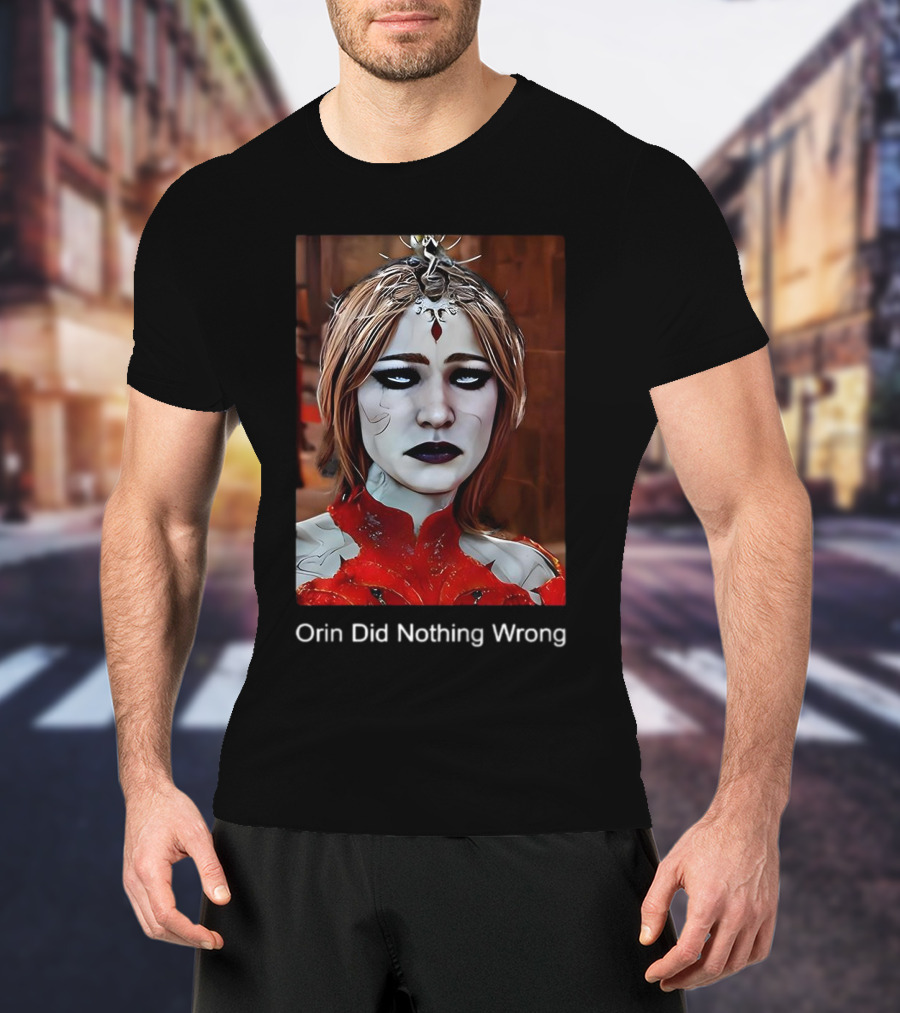 Orin Did Nothing Wrong Mysterious Woman With Dark Makeup And Red T-Shirt