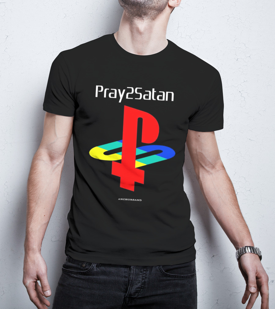 Pray2Satan Anchorsand Playstation T-Shirt