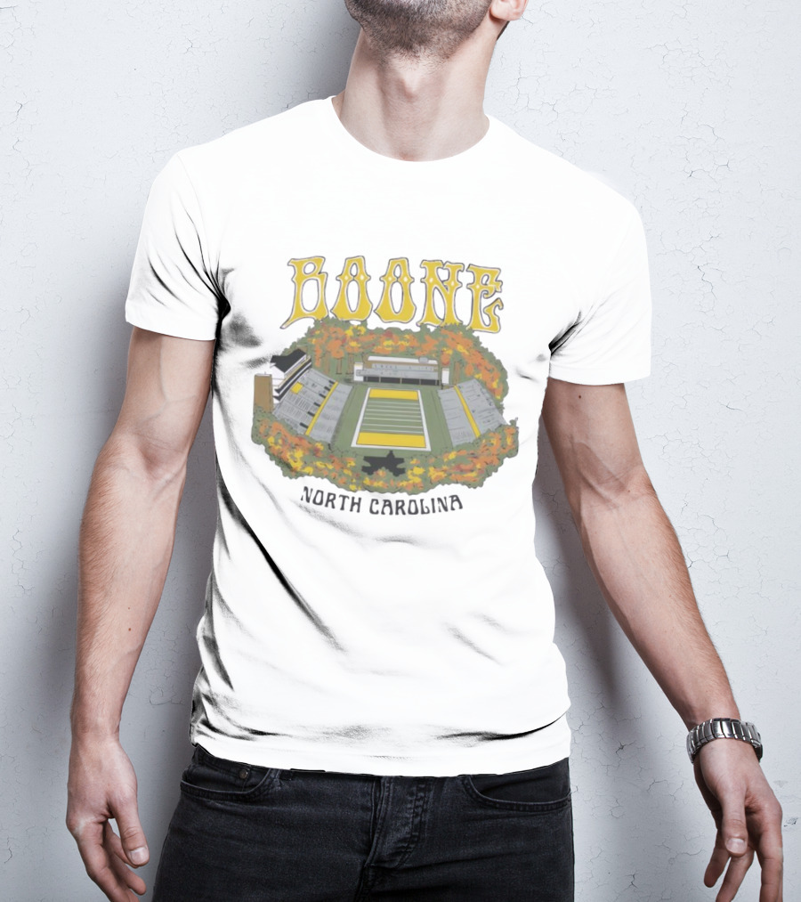 Boone Stadium North Carolina Football Field Surrounded By Autumn Foliage T-Shirt