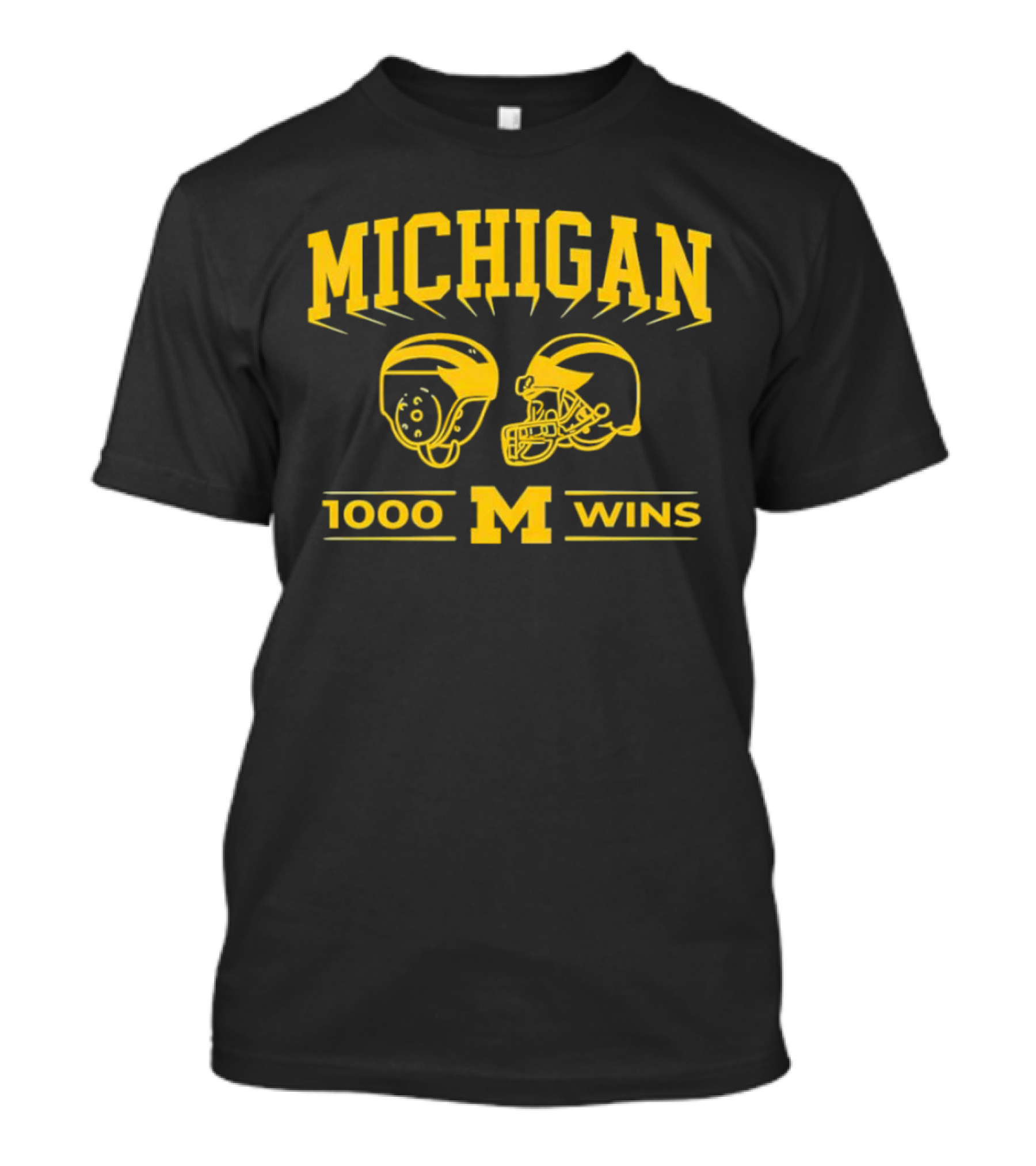 Michigan Wolverines 1000 Wins Football Helmets T-Shirt