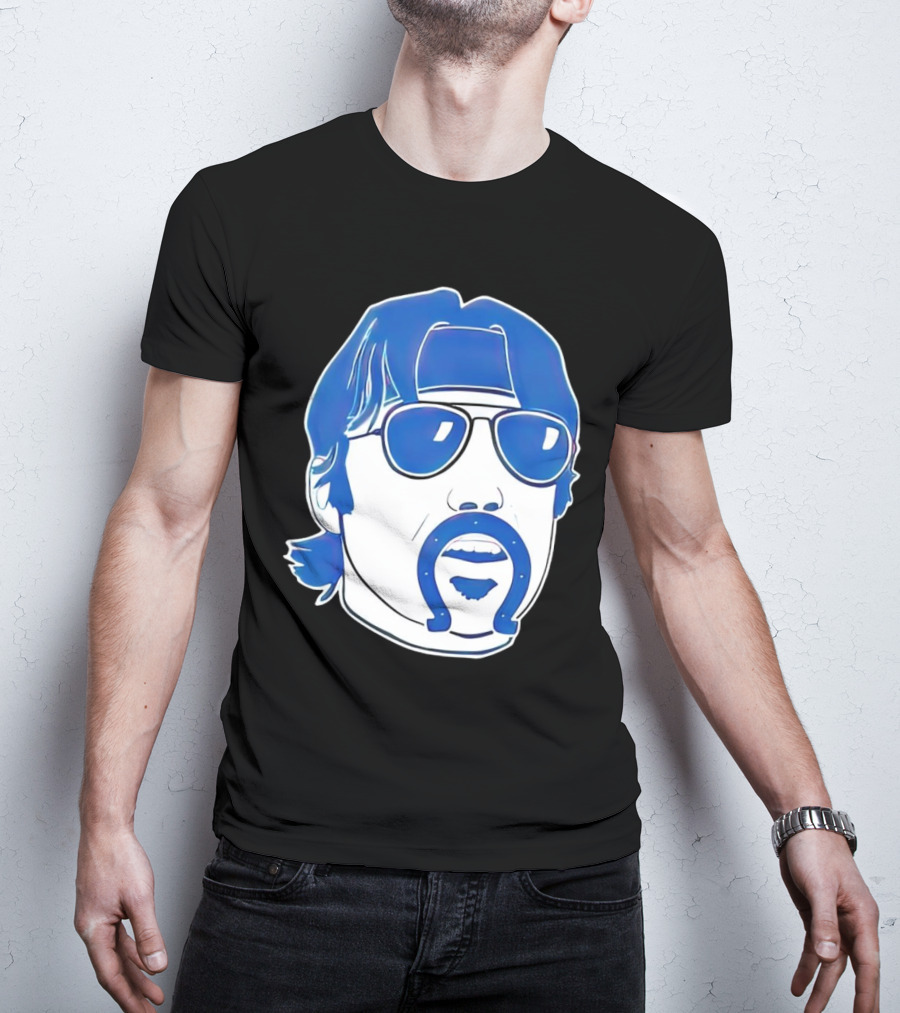 Minshew Mania Indianapolis Colts Iconic Quarterback Mustache Sunglasses T-Shirt
