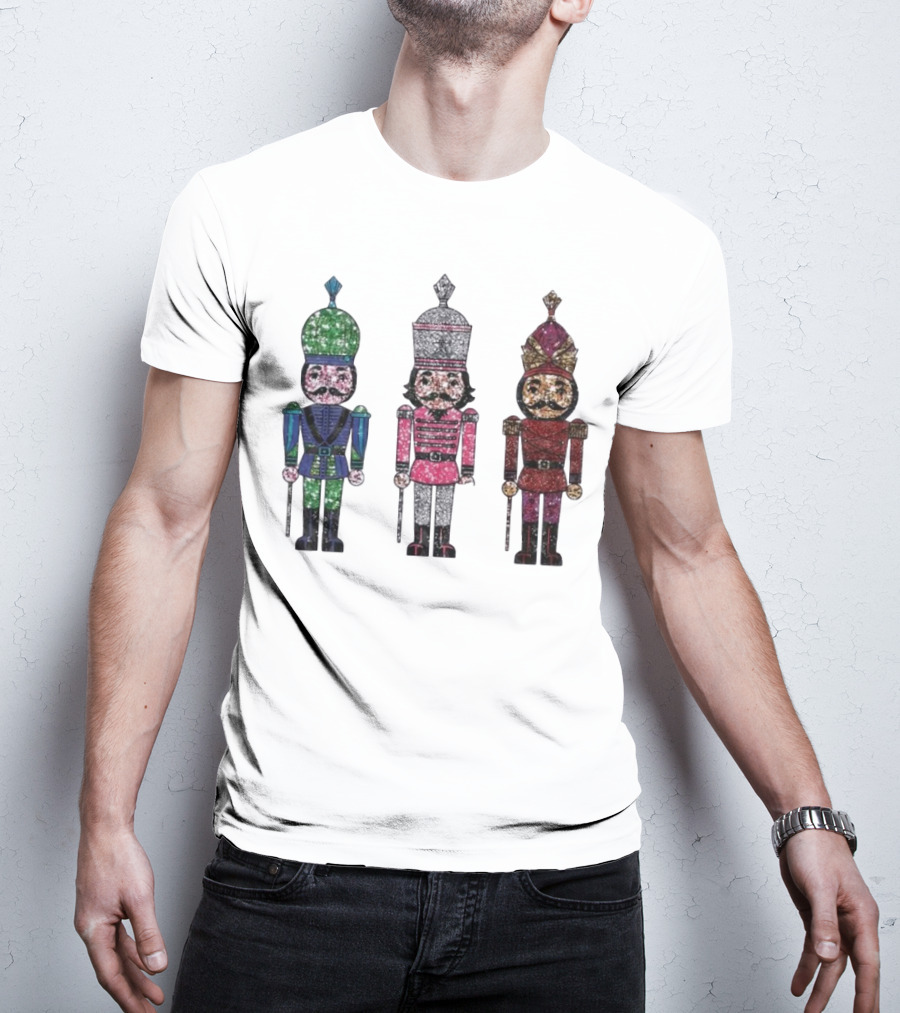 Nutcracker Christmas Glitter Soldiers Trio T-Shirt