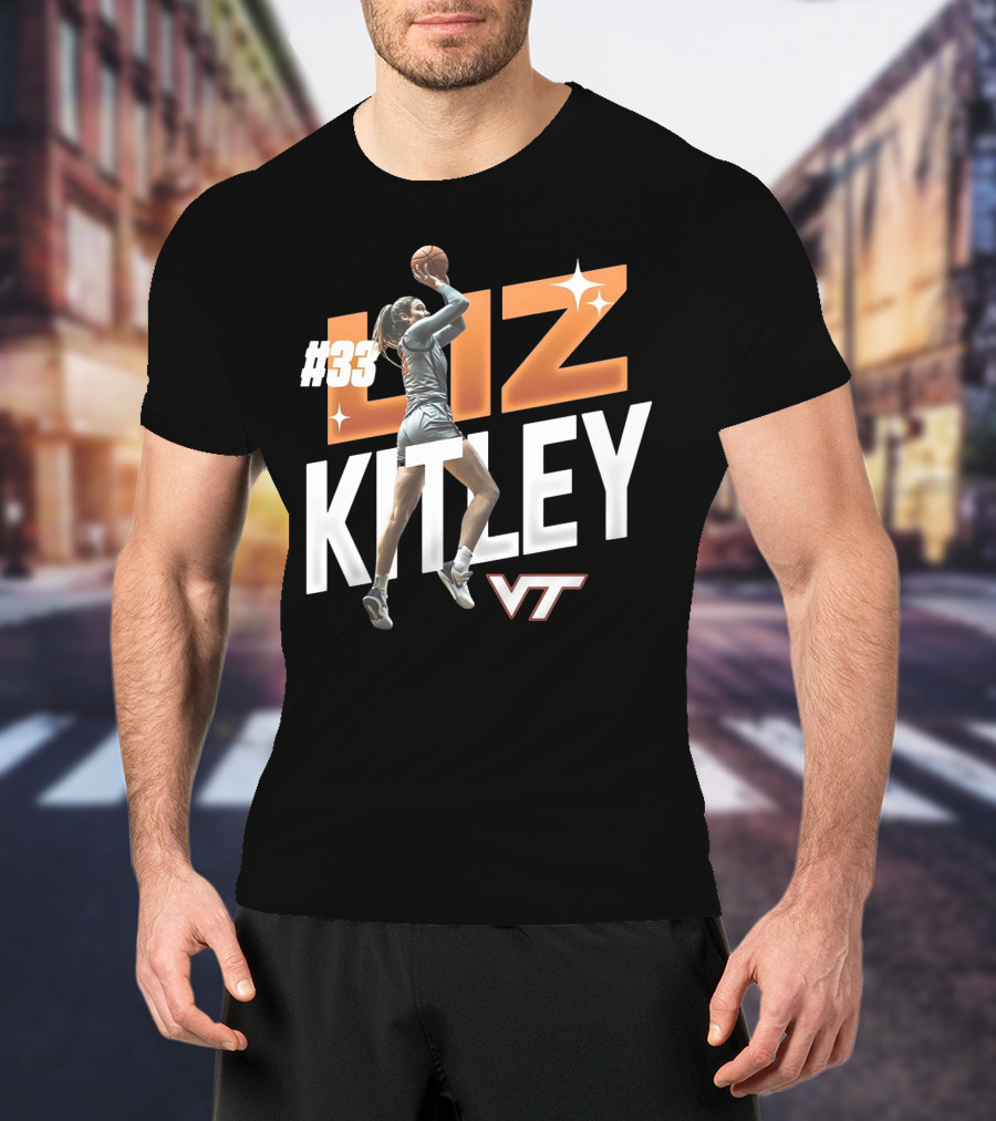 Virginia Tech Liz Kitley #33 VT Basketball Stars T-Shirt