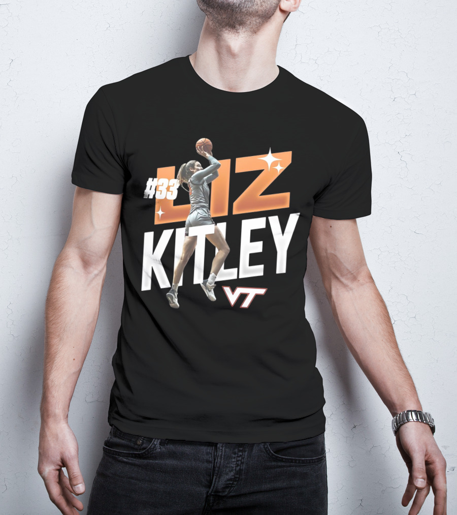 Virginia Tech Liz Kitley #33 VT Basketball Stars T-Shirt
