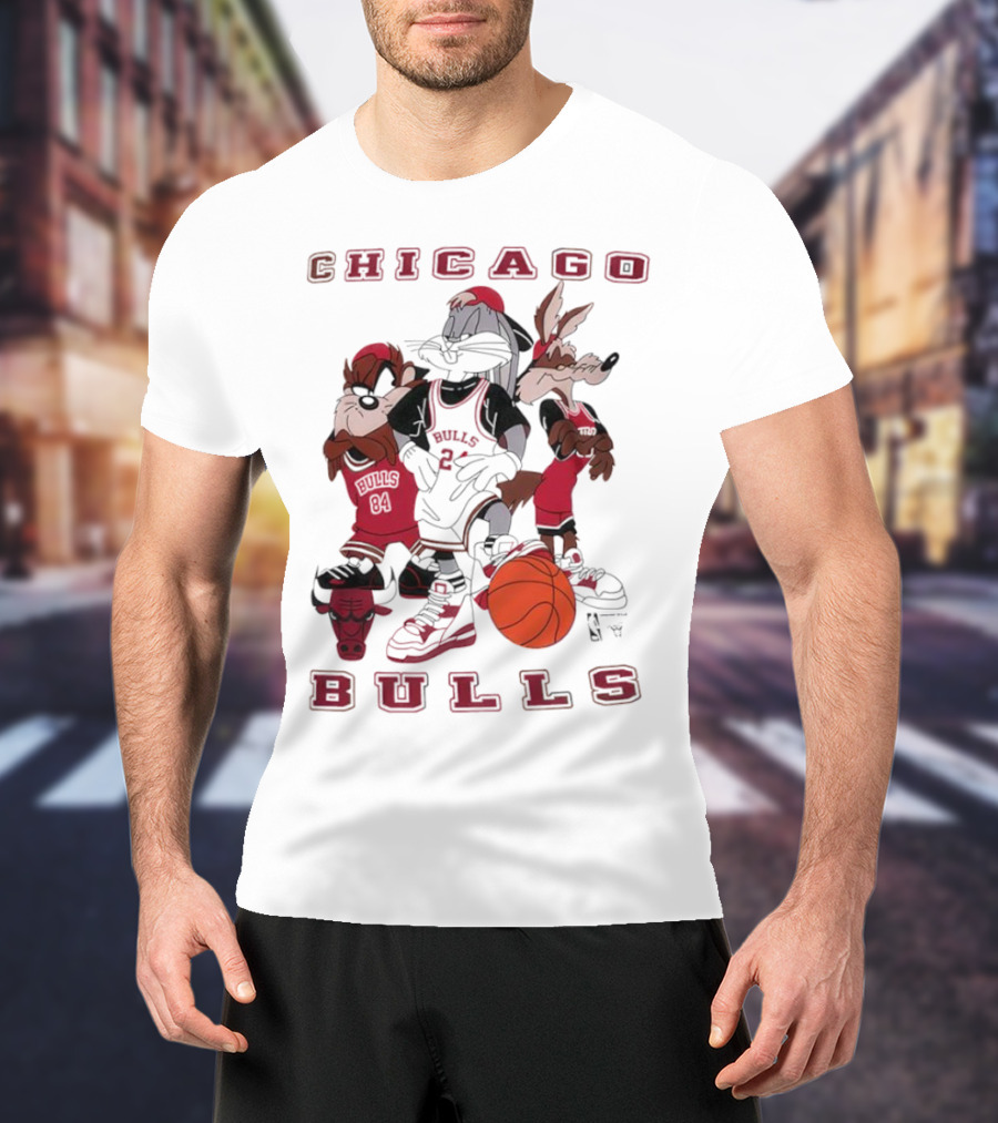 Chicago Bulls Basketball Looney Tunes Characters T-Shirt
