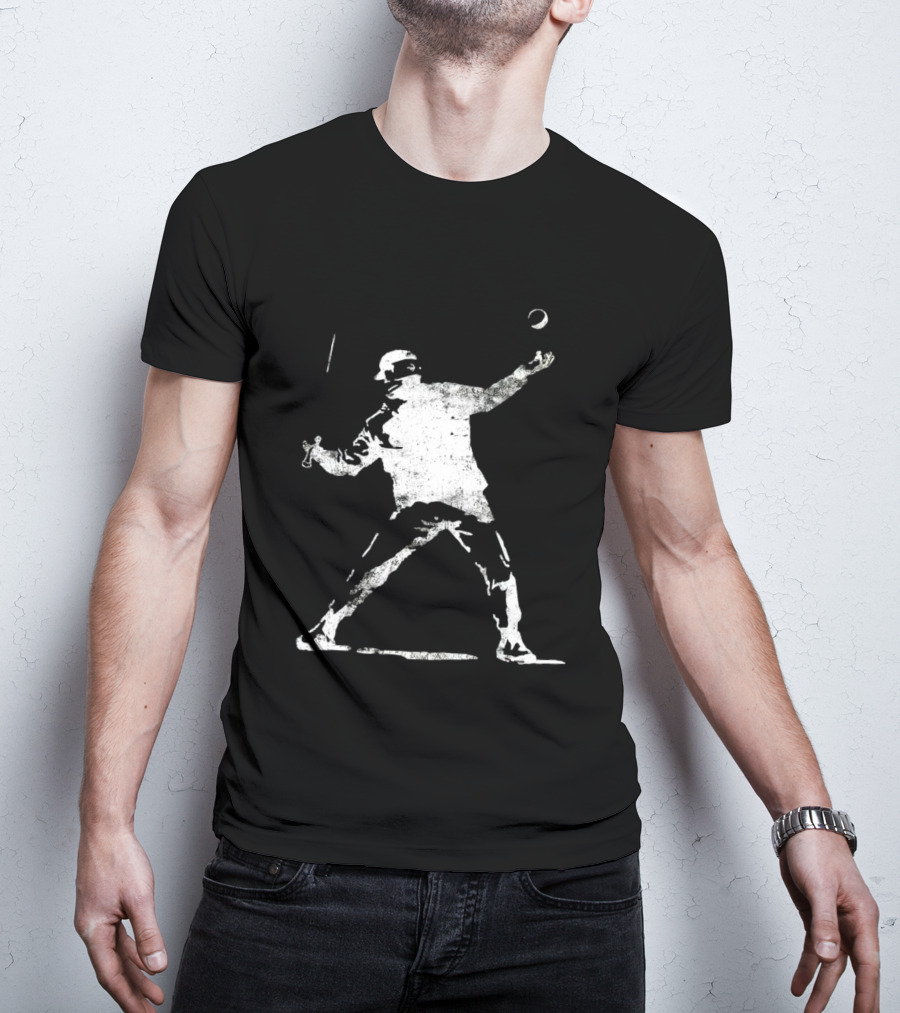 Banksy Flower Thrower Graffiti Street Art Baseball T-Shirt