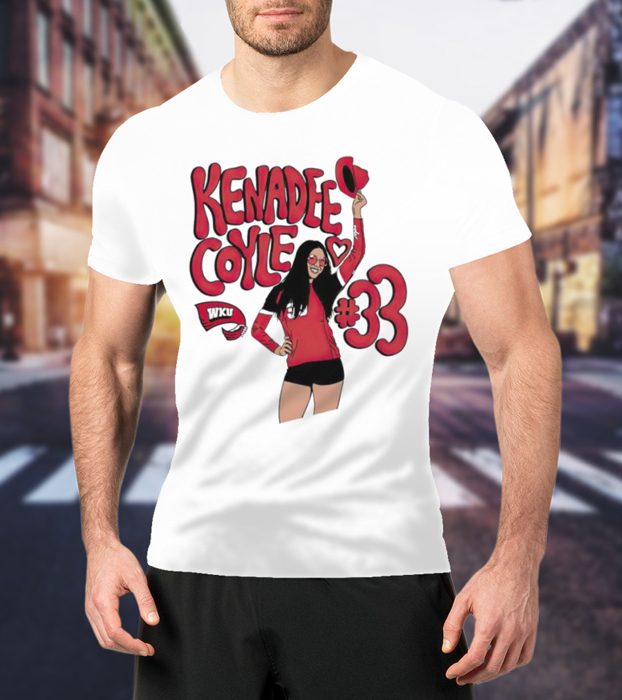 Kenadee Coyle WKU Heart #33 Western Kentucky Hilltoppers Volleyball T-Shirt