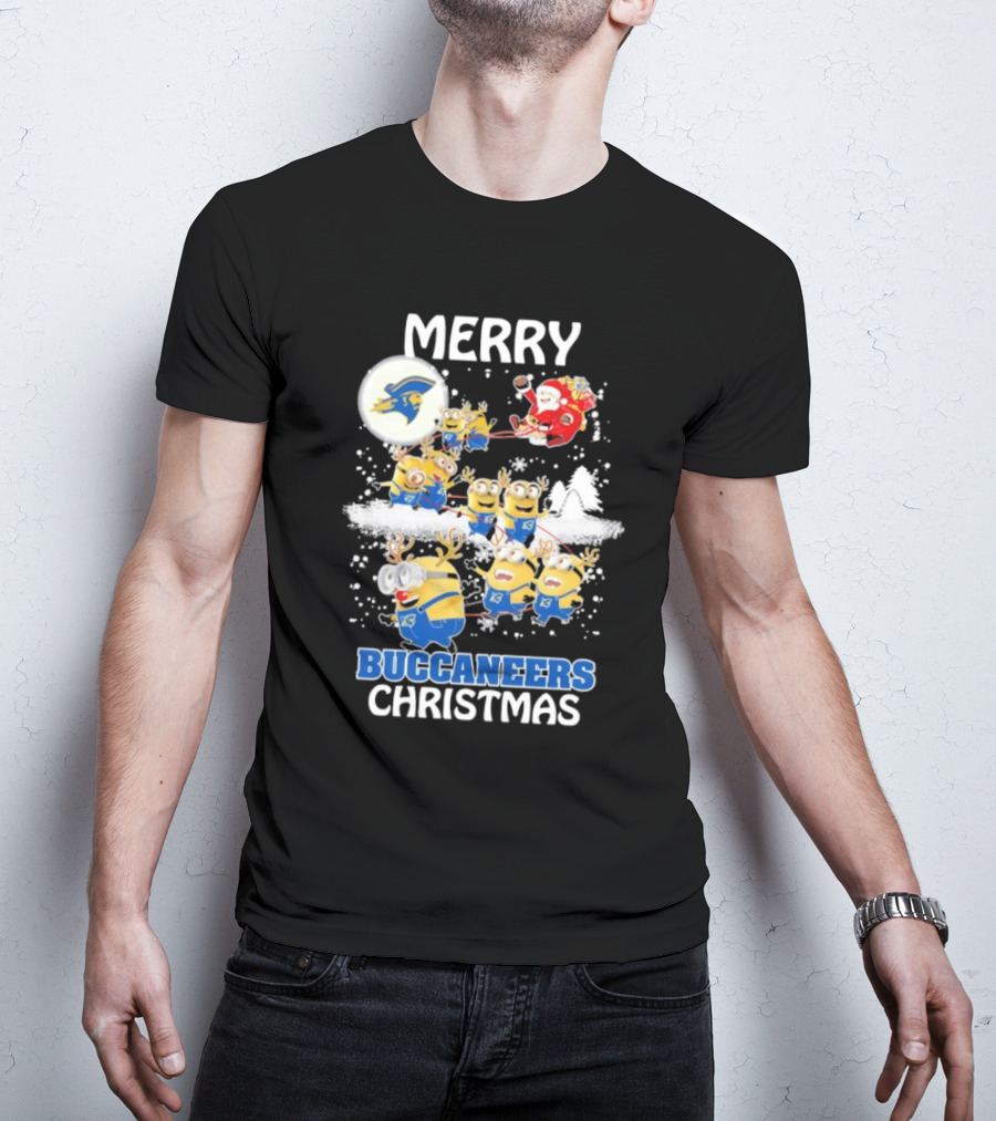 Merry Buccaneers Christmas Minions East Tennessee State Santa T-Shirt