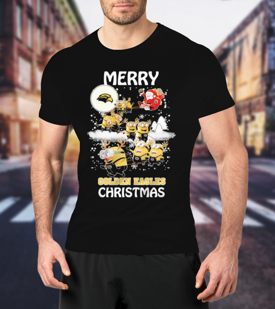 Merry Minions Southern Miss Golden Eagles Christmas T-Shirt