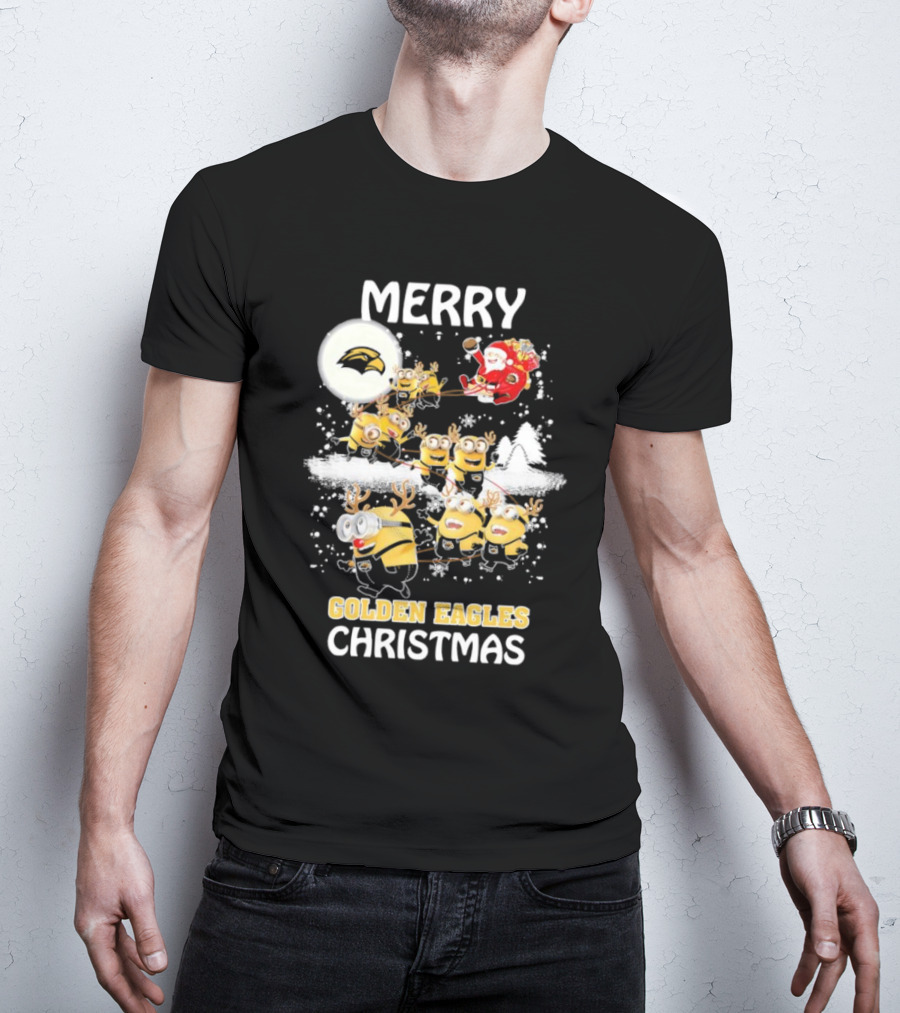 Merry Minions Southern Miss Golden Eagles Christmas T-Shirt