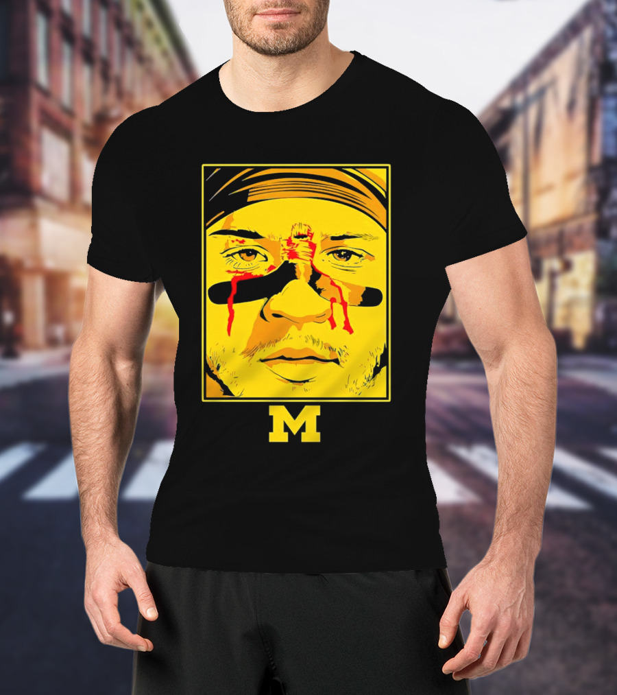 Blake Corum Game Face Michigan Wolverines Football Yellow M T-Shirt