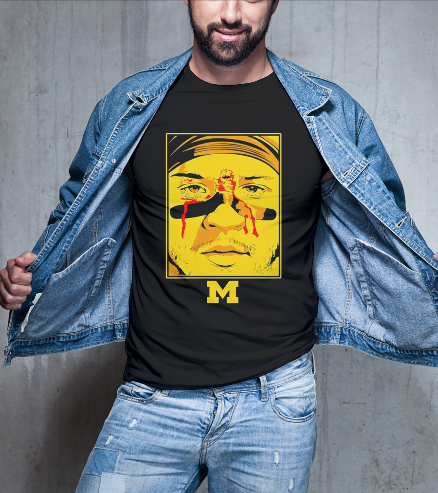 Blake Corum Game Face Michigan Wolverines Football Yellow M T-Shirt