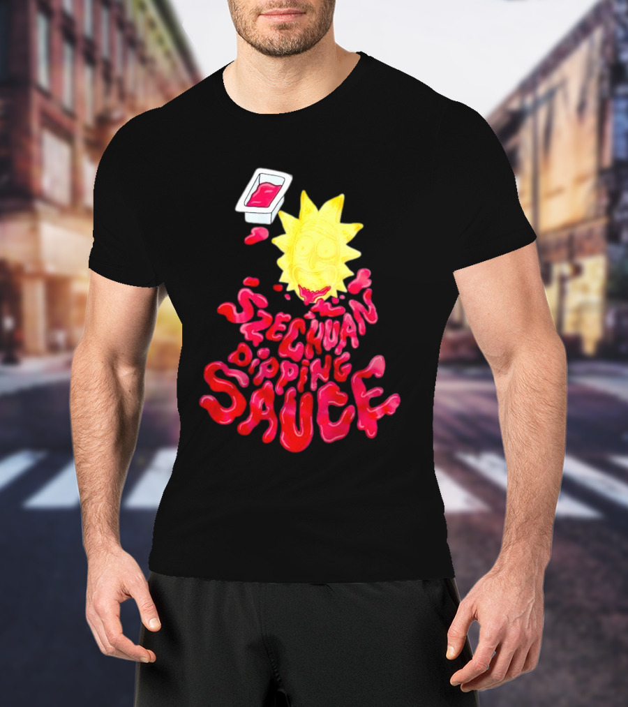 Rick And Morty Szechuan Dipping Sauce Melting Face T-Shirt