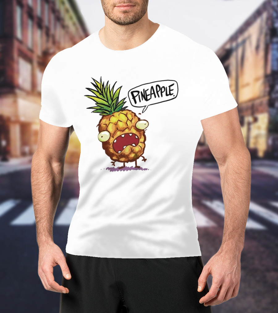 Pineapple Cute Pineapple With Cartoon Face And Funny Expression T-Shirt