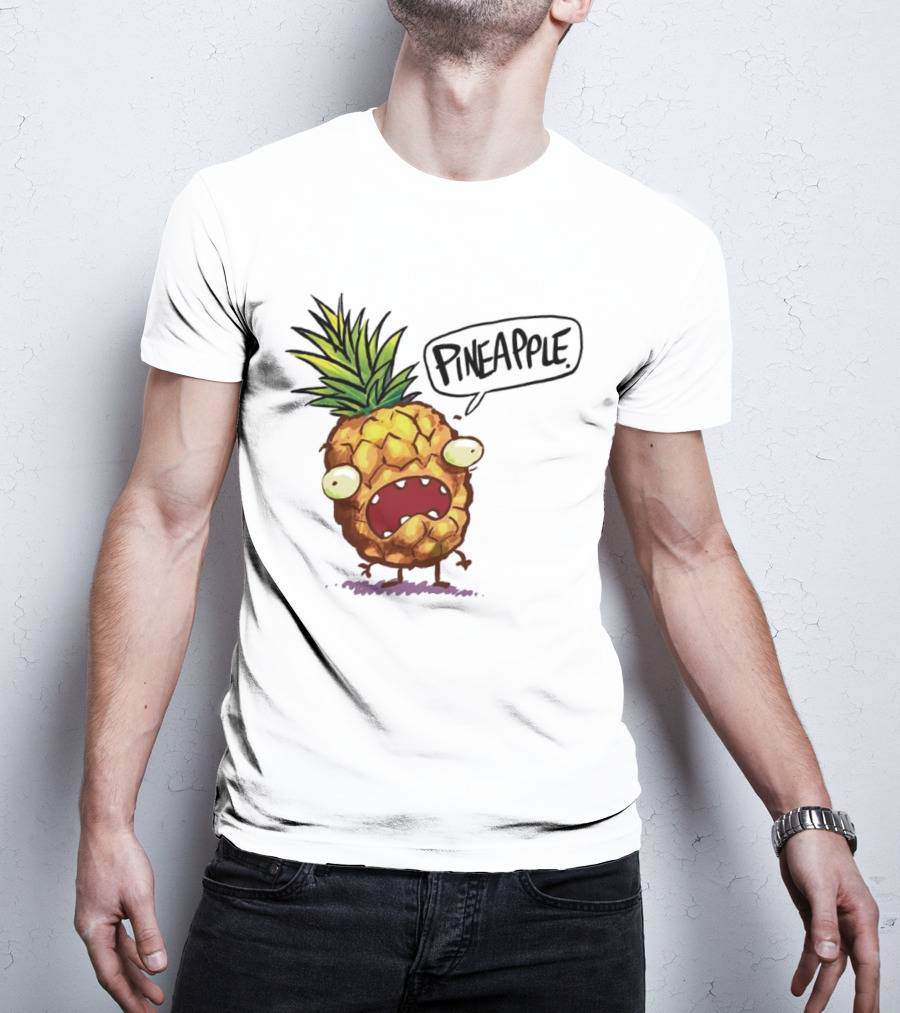 Pineapple Cute Pineapple With Cartoon Face And Funny Expression T-Shirt
