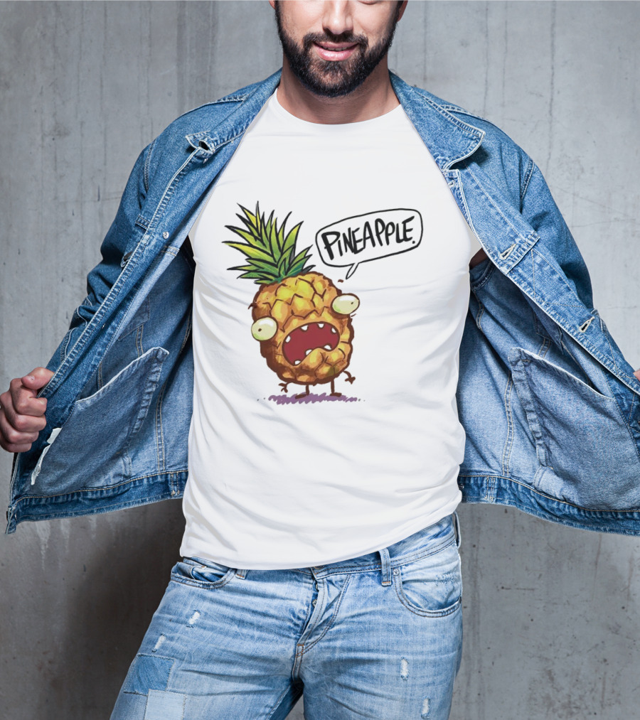 Pineapple Cute Pineapple With Cartoon Face And Funny Expression T-Shirt