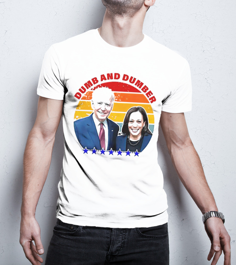 Dumb And Dumber Joe Biden Kamala Harris Retro Stars T-Shirt