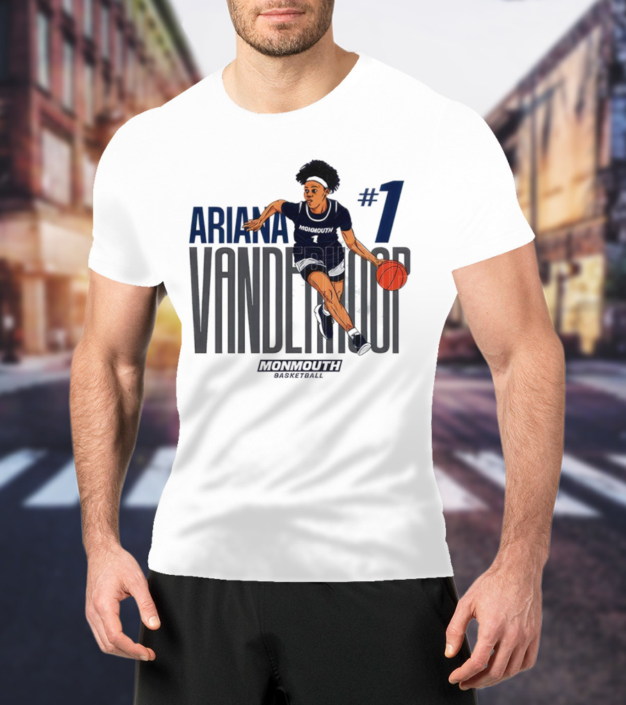 Ariana Vanderhoop #1 Monmouth Hawks NCAA Women's Basketball Player T-Shirt
