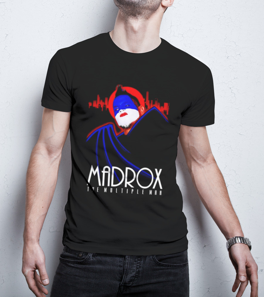 Madrox The Multiple Man City Skyline Red Blue Face Paint T-Shirt