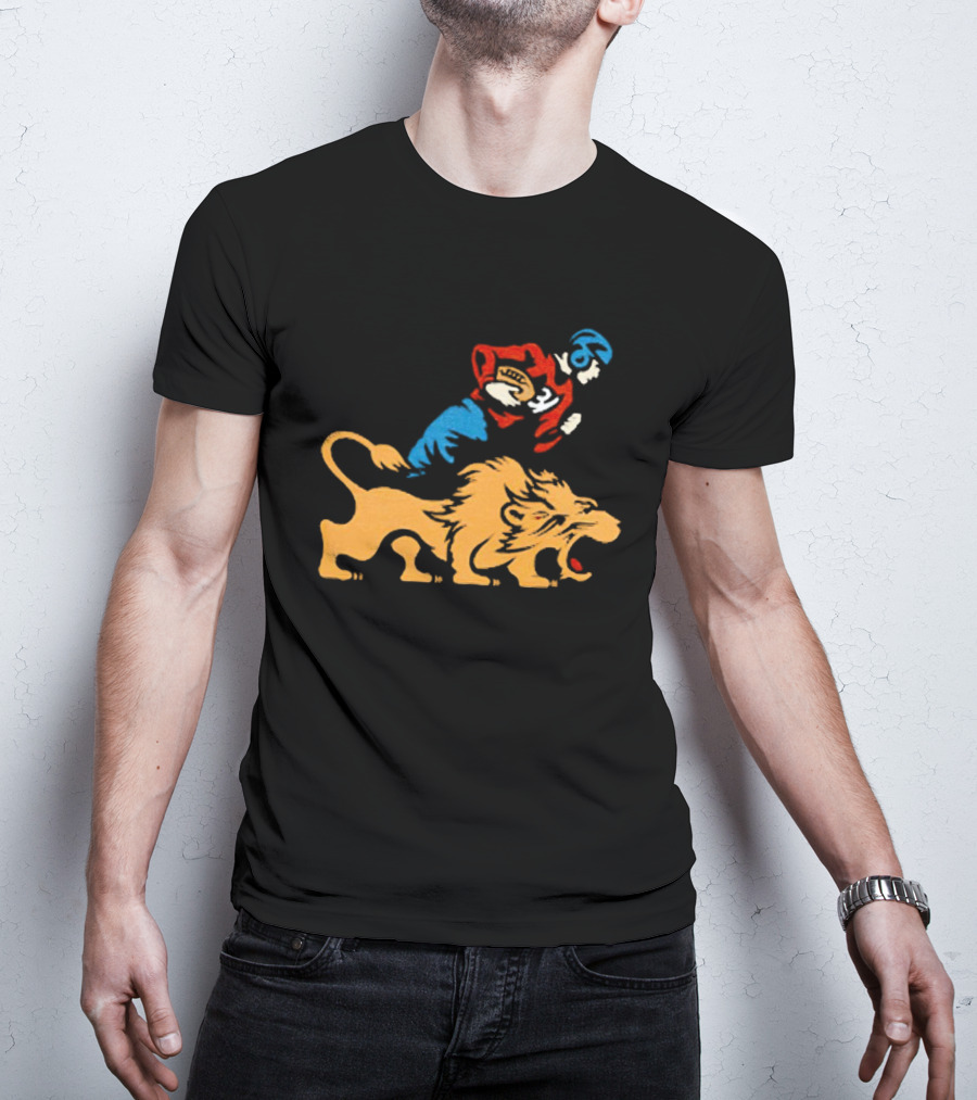 Detroit Lions Vintage Football Player And Lion Emblem This Story Is Just Beginning T-Shirt
