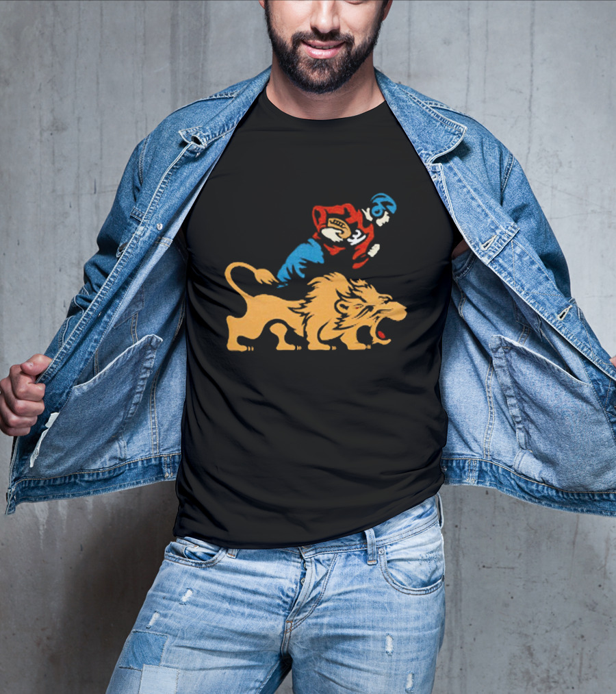 Detroit Lions Vintage Football Player And Lion Emblem This Story Is Just Beginning T-Shirt