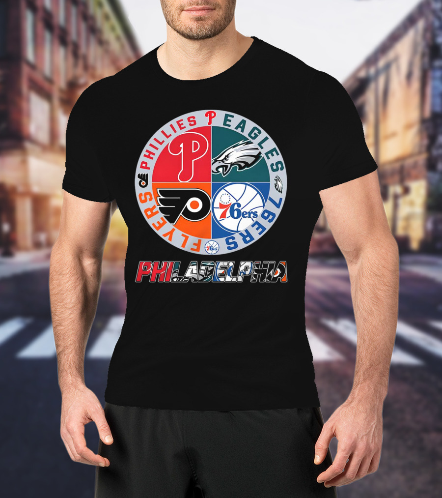 PHILADELPHIA Phillies Eagles 76ers Flyers T-Shirt