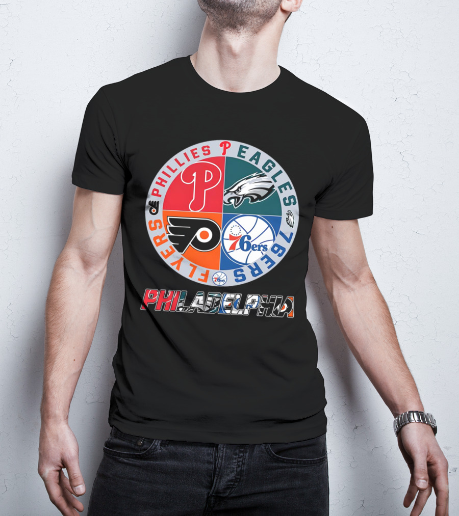 PHILADELPHIA Phillies Eagles 76ers Flyers T-Shirt