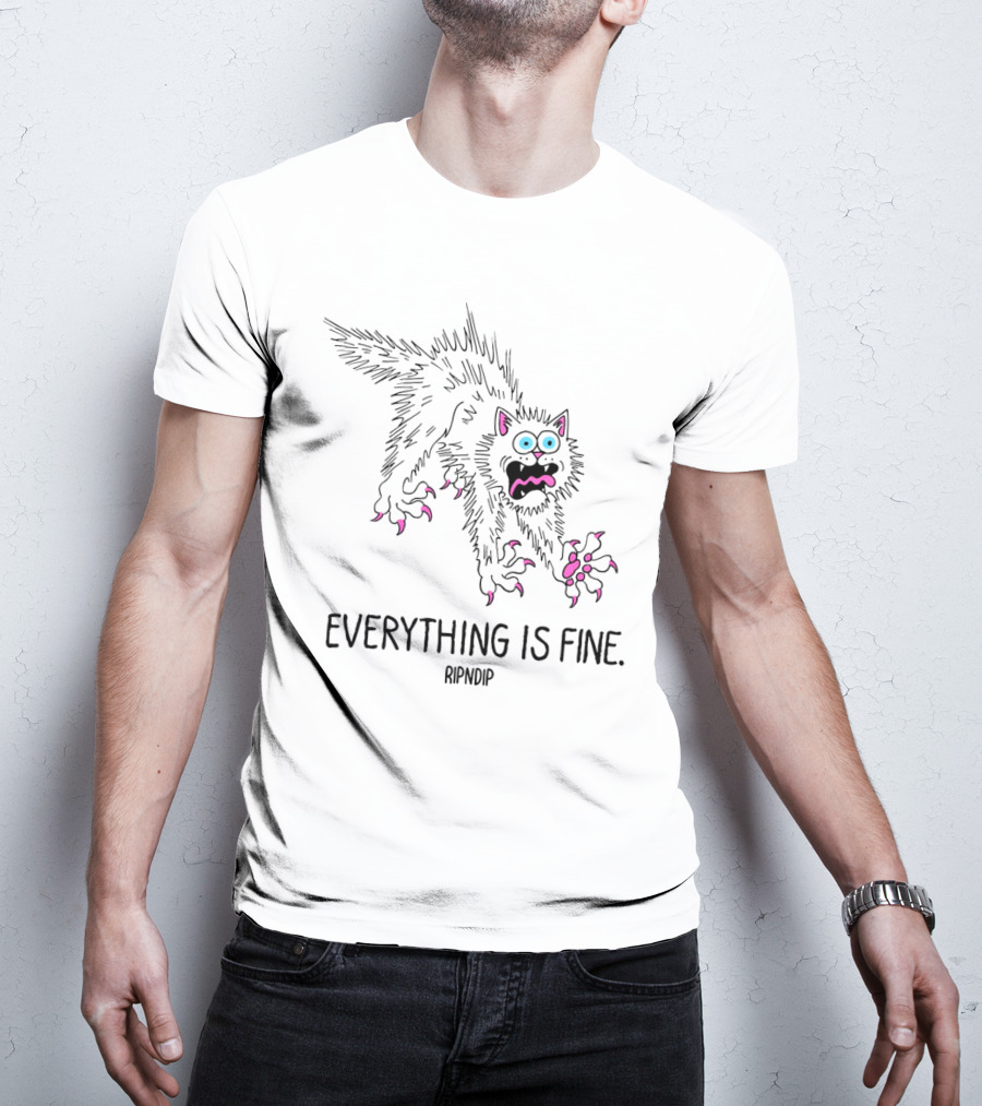 Ripndip Scary Cat Everything Is Fine T-Shirt