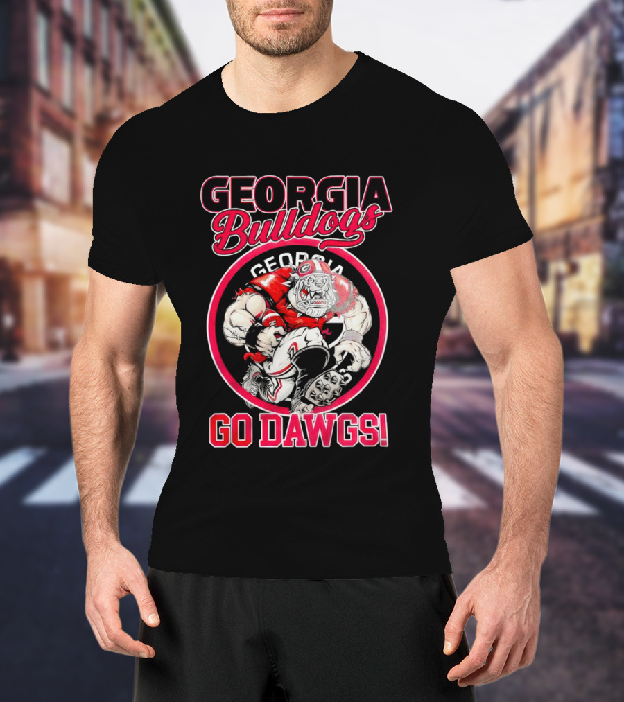 Georgia Bulldogs Go Dawgs UGA Aggressive Mascot T-Shirt