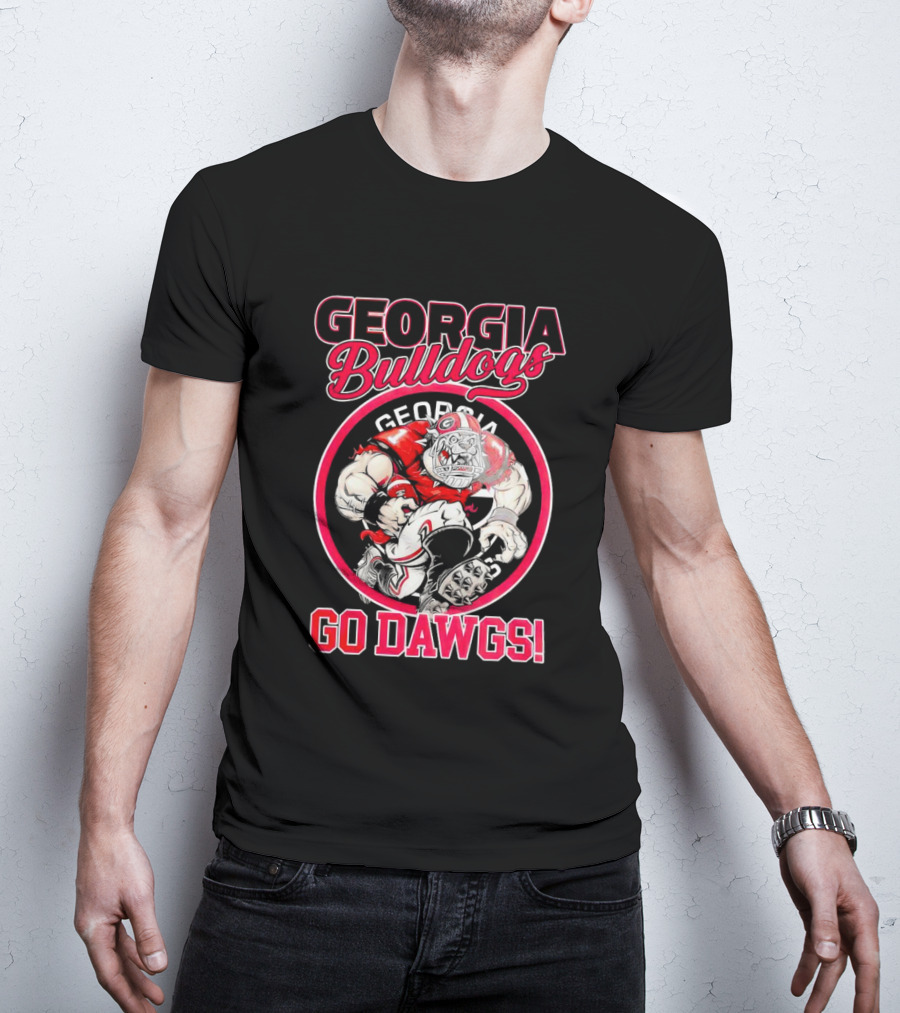 Georgia Bulldogs Go Dawgs UGA Aggressive Mascot T-Shirt