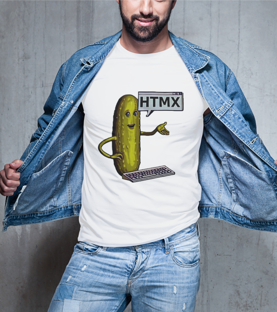 HTMX Keyboard Pickle T-Shirt