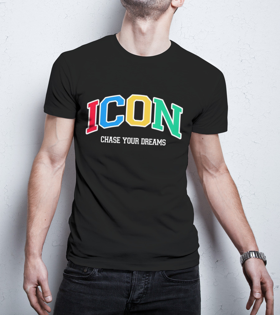 ICON Chase Your Dreams Multicolor Block Letters T-Shirt
