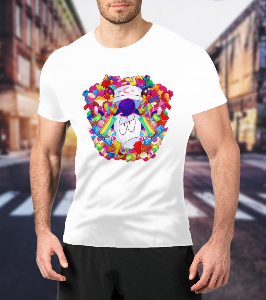 Pelo Overwhelming Sweet Candy Explosion Colorful Sweets Rainbow Lollipops T-Shirt