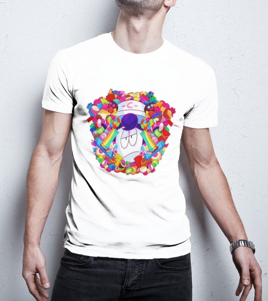 Pelo Overwhelming Sweet Candy Explosion Colorful Sweets Rainbow Lollipops T-Shirt