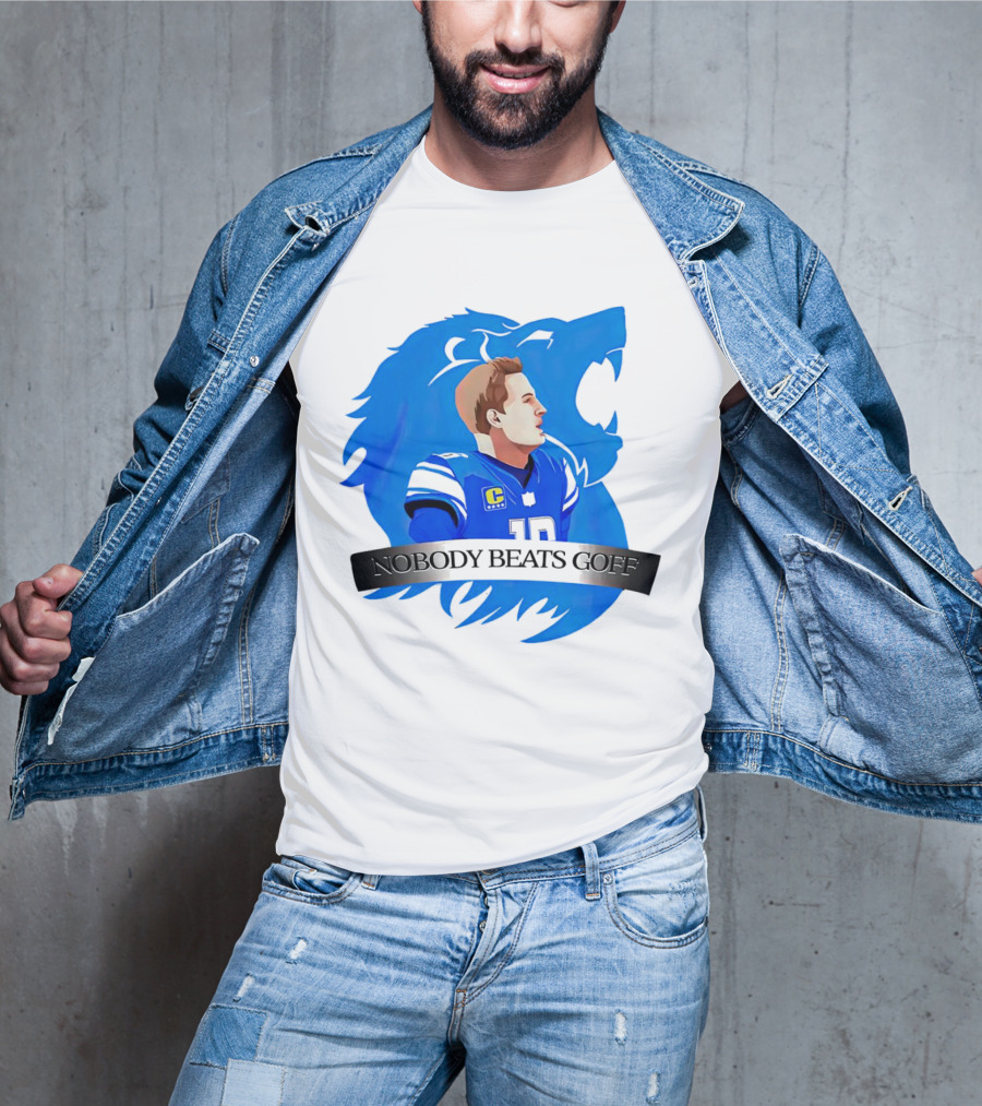 That’s Good Sports Nobody Beats Goff Blue Lion Football Player T-Shirt