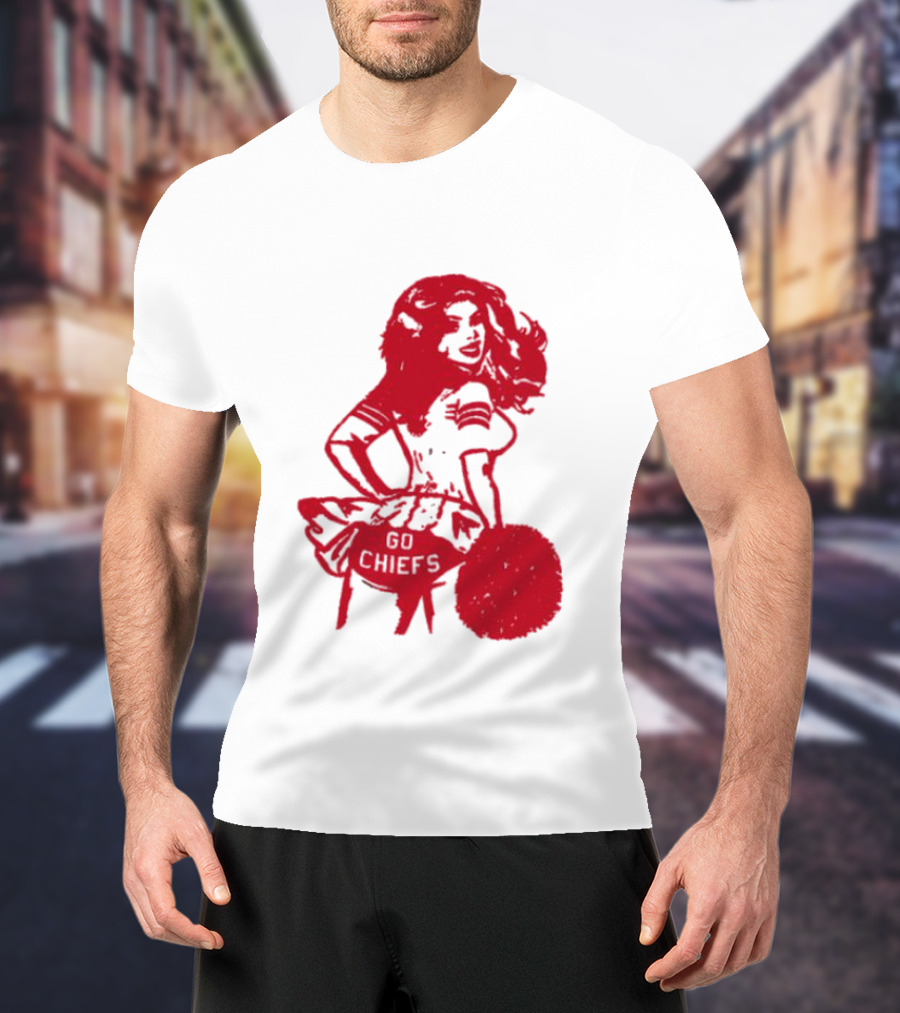 Cheerleader Go Chiefs Pom Pom Spirit T-Shirt
