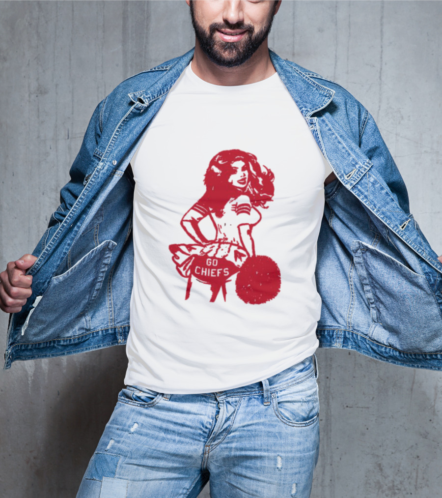Cheerleader Go Chiefs Pom Pom Spirit T-Shirt