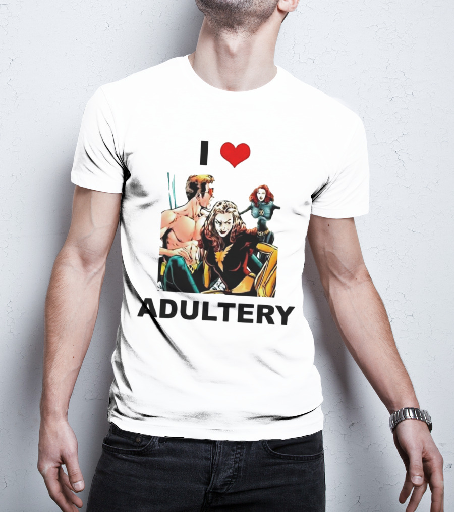 I Love Adultery Adult Joke Comic Characters T-Shirt