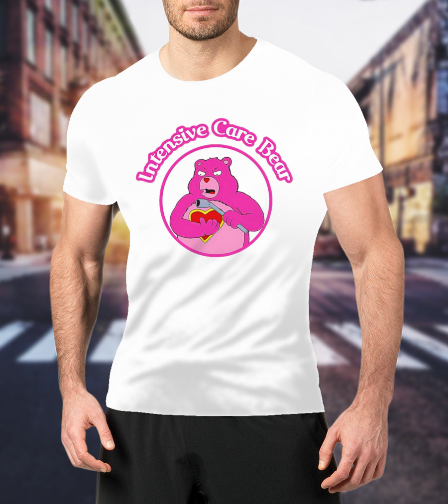 Intensive Care Bear With Heart And Pipe T-Shirt