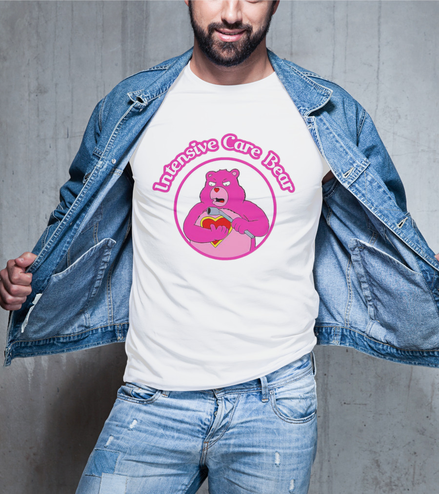 Intensive Care Bear With Heart And Pipe T-Shirt