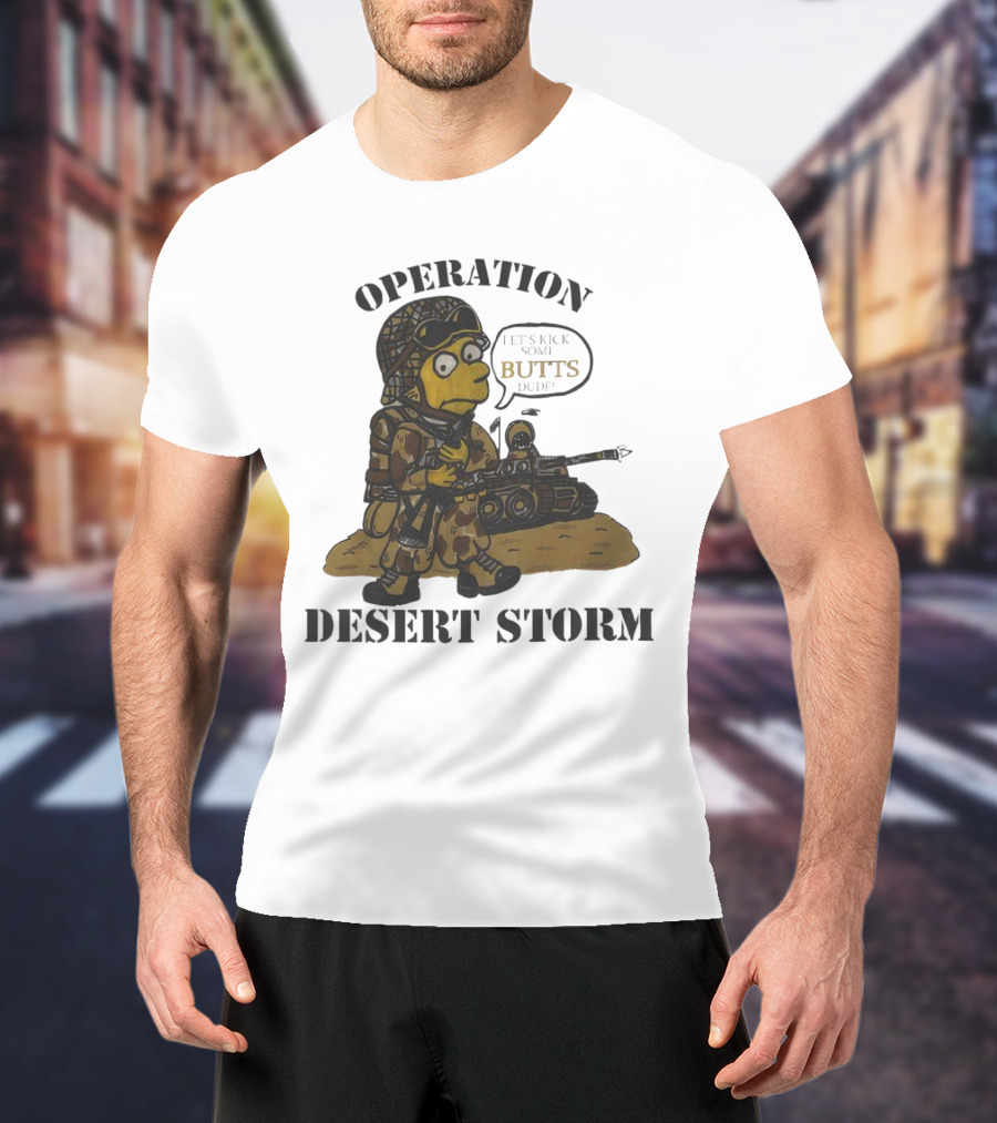 Operation Desert Storm Bart Simpson Let's Kick Butts T-Shirt