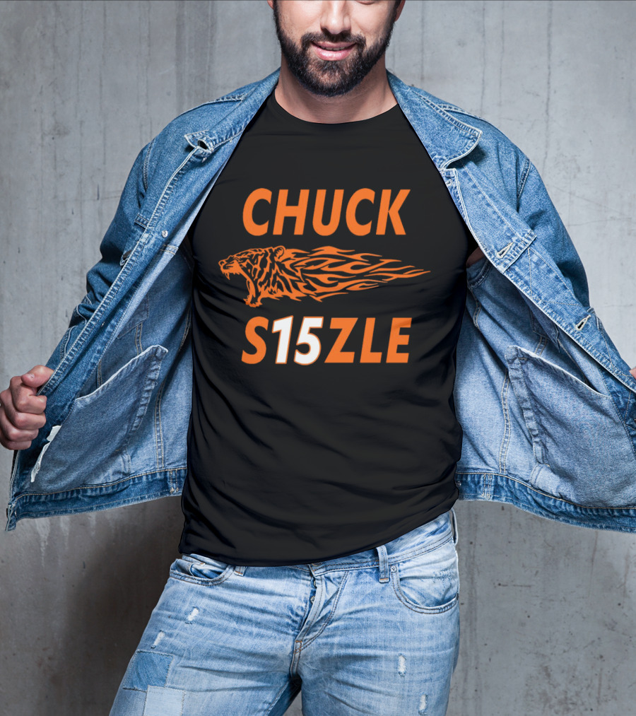 CHUCK SIZZLE S15ZLE Tiger Flame Cincinnati Bengals T-Shirt