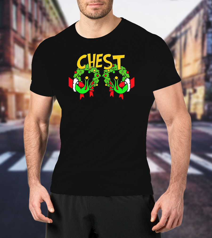 Grinch Chest Wreath Christmas T-Shirt