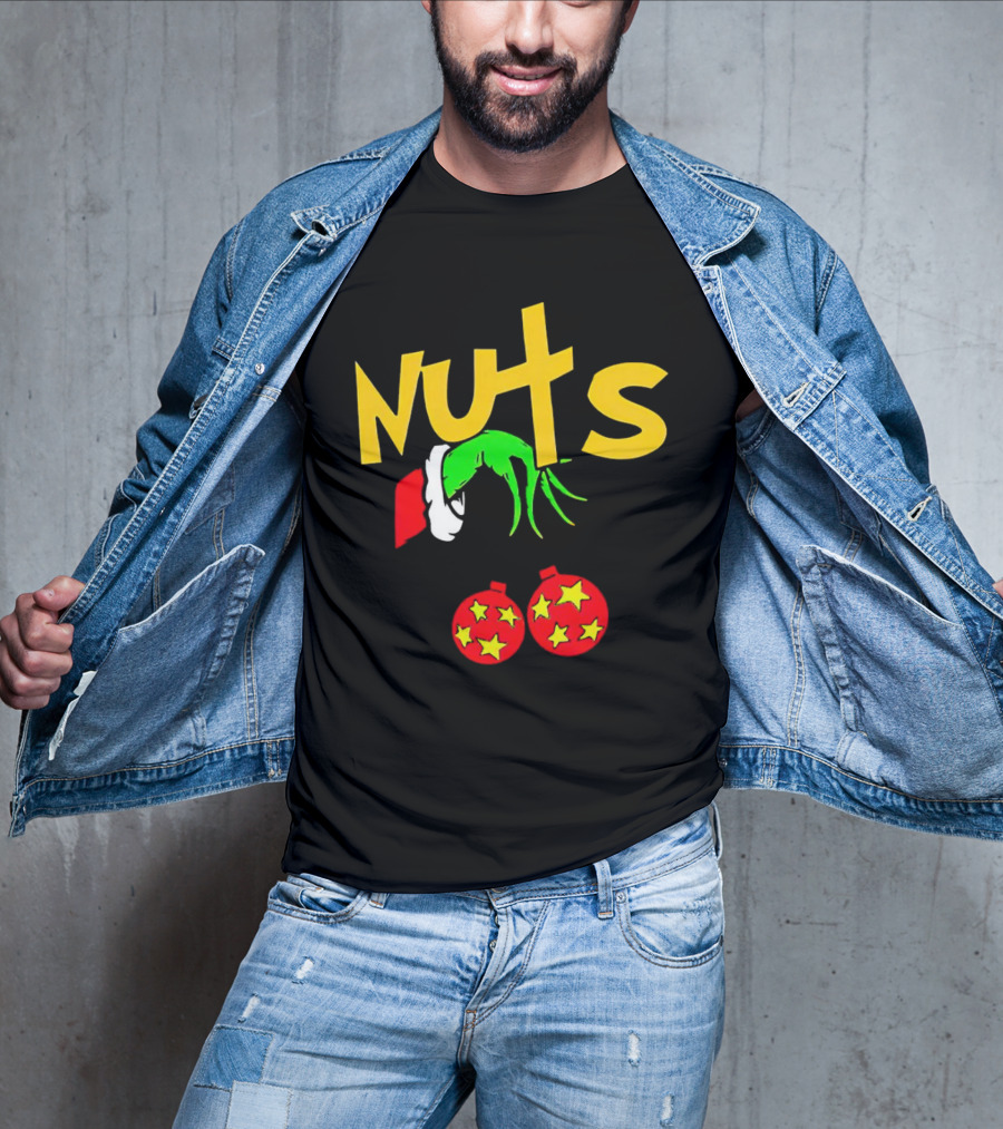 Grinch Nuts Bauble Christmas Santa Hat Holiday Humor T-Shirt