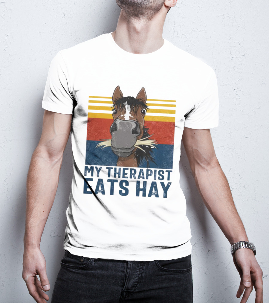 My Therapist Eats Hay Horse Vintage T-Shirt