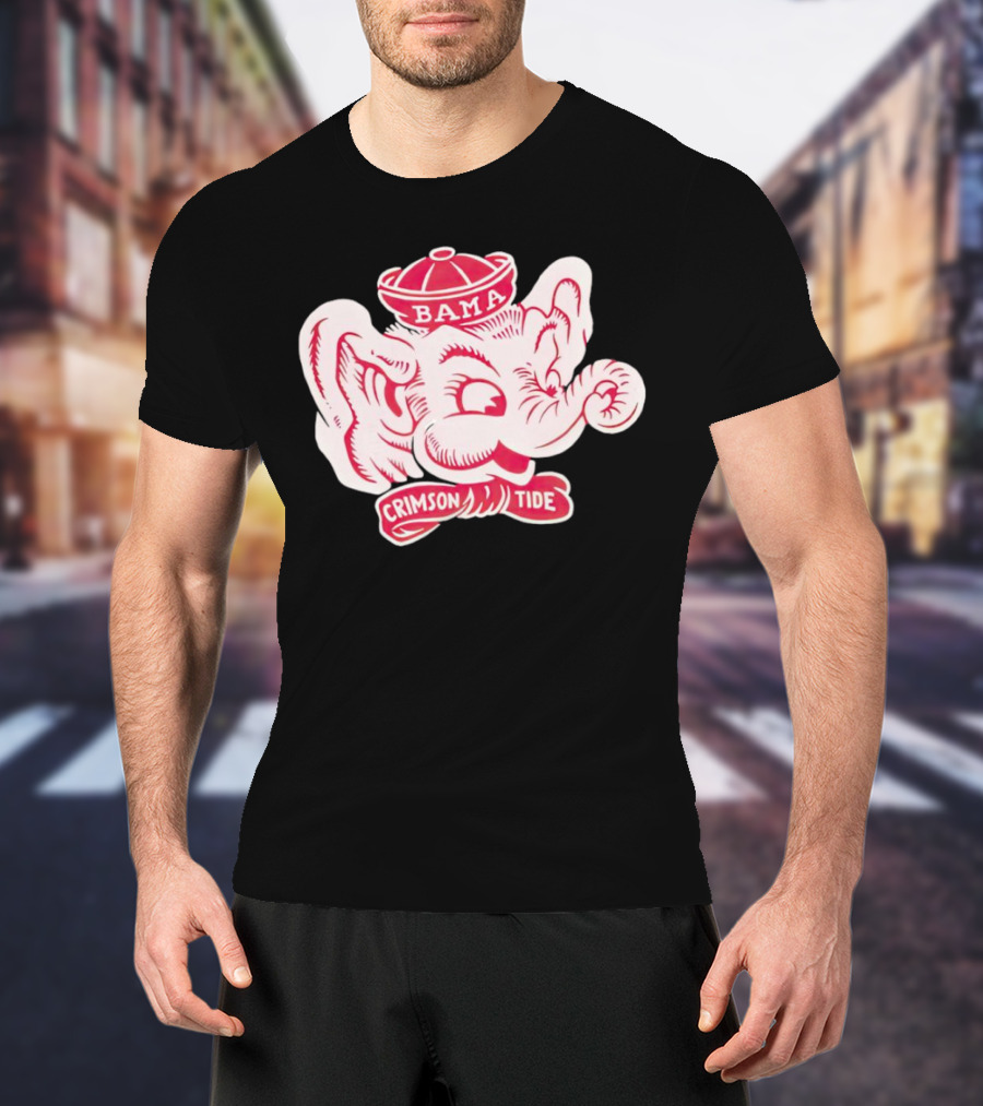 Bama Crimson Tide Elephant Mascot Football T-Shirt