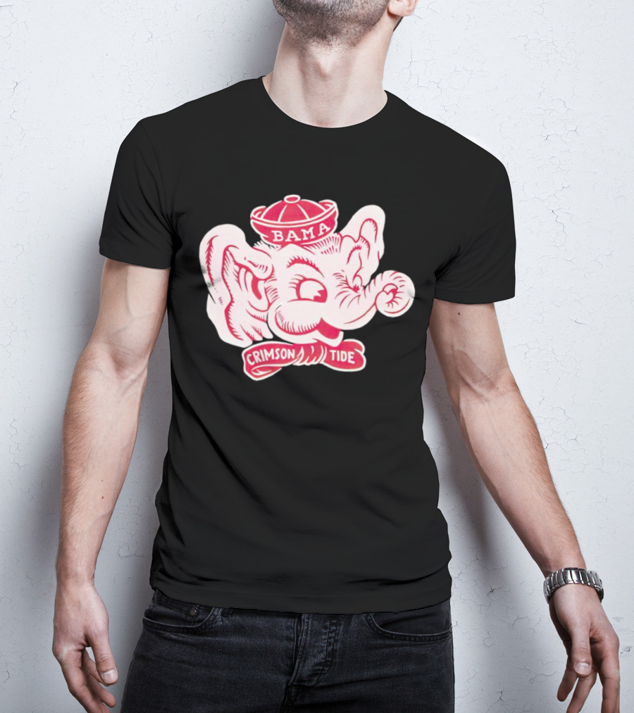 Bama Crimson Tide Elephant Mascot Football T-Shirt