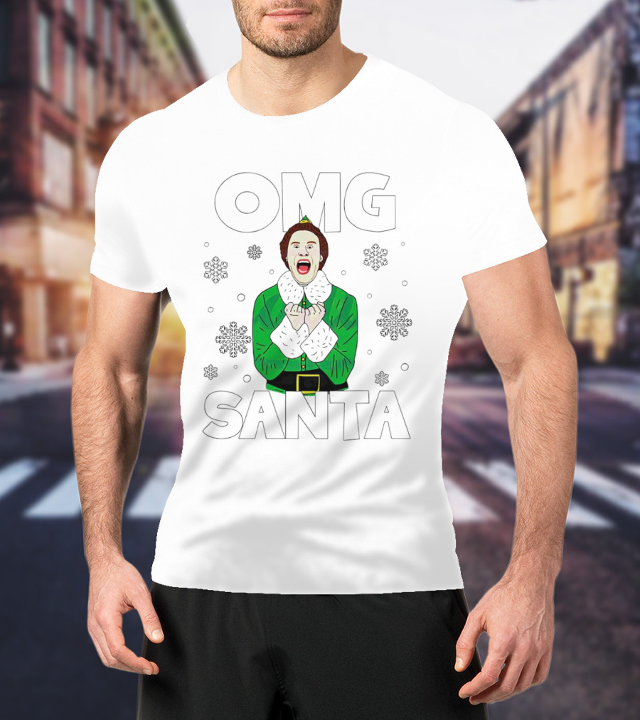 OMG Santa Christmas Elf Excited Reaction T-Shirt