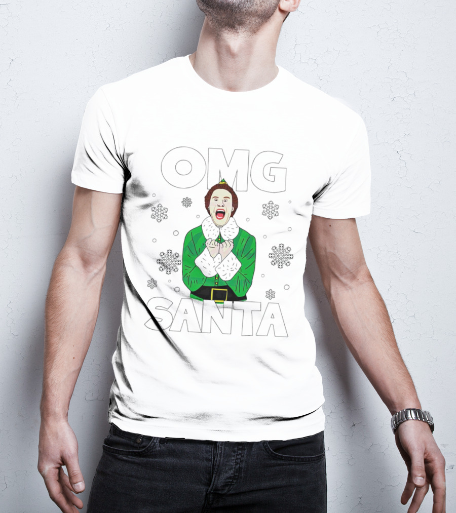 OMG Santa Christmas Elf Excited Reaction T-Shirt