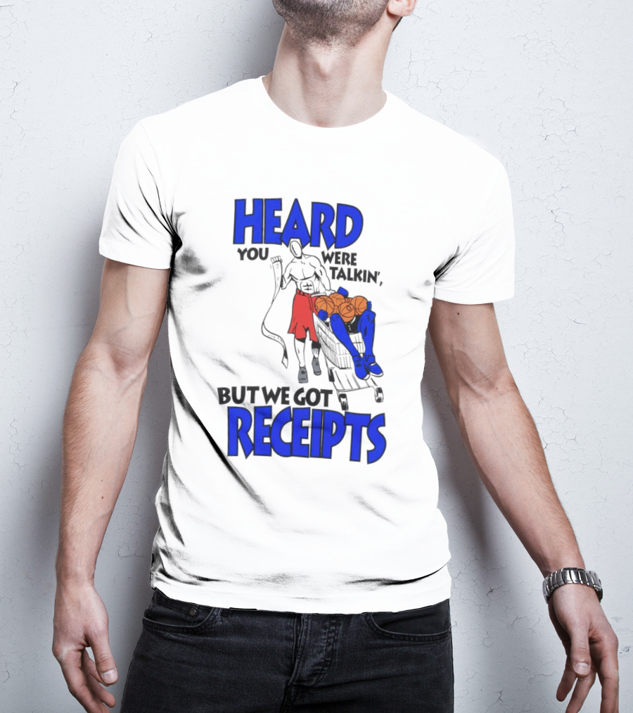 Heard You Were Talking But We Got Receipts Basketball Duel Scene T-Shirt